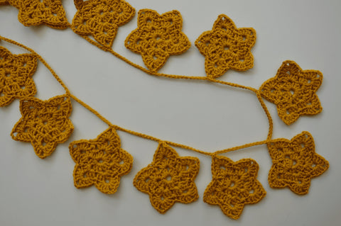 Handmade crochet garland, natural cotton, home decor, festivals, celebrations