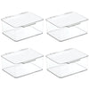 mDesign Plastic Stackable Home, Office Supplies Storage Box, Lid, 4 Pack - Clear