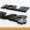 MF 3PC 3D Raised Rear Insert Letters RAV4 XLE Blackout Emblems Overlays Plastic Adhesive Badges