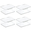 mDesign Plastic Stackable Home, Office Supplies Storage Box, Lid, 4 Pack - Clear