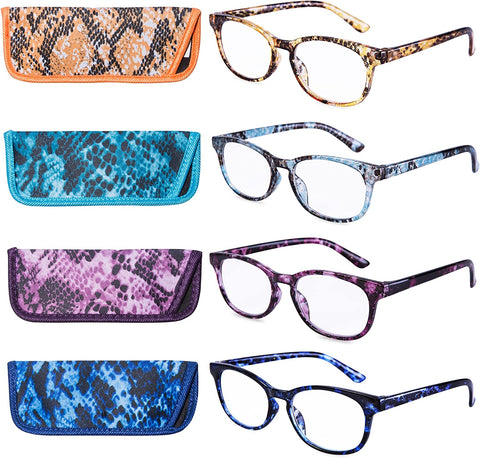 EYEGUARD Reading Glasses 4 Pack Quality Fashion colorful Readers for women