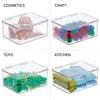 mDesign Plastic Stackable Home, Office Supplies Storage Box, Lid, 4 Pack - Clear