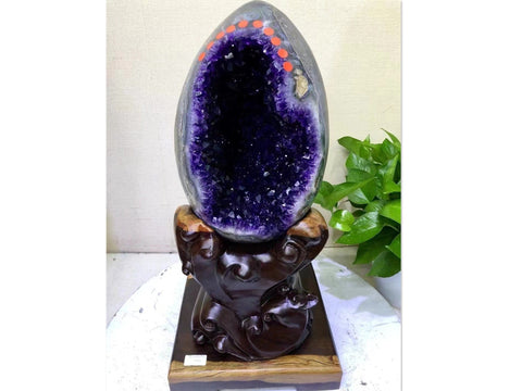 43.56LB Raw Amethyst Egg/Cathedral Amethyst/Anxiety relief/Stunnign Quartz & Amethyst Stone Egg Geode/Interior Design Home Decor 6.17JDQS